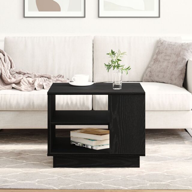 Berkfield Home Black Oak Coffee Table 55x55x42 cm Made of Engineered Wood - Size: 55 x 55 x 42 cm - image 1