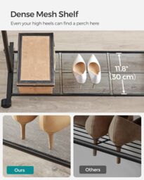SONGMICS Rolling Clothes Rack with Middle Rod & Storage Shelf in Black - thumbnail 5