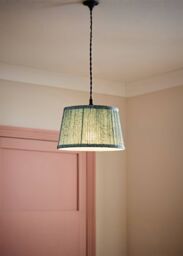ValueLights Alba Pleated Tapered Leaf Easy Fit Ceiling Light Lamp Shade with Bulb in Blue - Size: Small