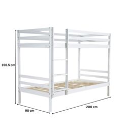 Home Source Hendon Single Painted Bunk Bed Convertible To Two Single Beds in White - thumbnail 4
