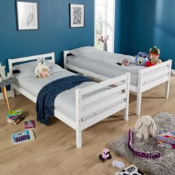 Home Source Hendon Single Painted Bunk Bed Convertible To Two Single Beds in White - thumbnail 7