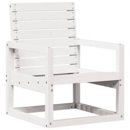 Berkfield Home Beautiful Garden Chair White 57.5x63x76 cm Solid Wood Pine - thumbnail 3