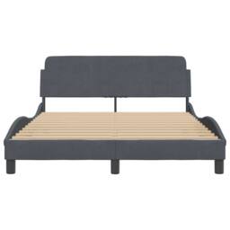 Berkfield Home Elegant Bed Frame without Mattress Dark Grey 135x190 cm Double Velvet - thumbnail 4