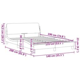Berkfield Home Elegant Bed Frame without Mattress Dark Grey 135x190 cm Double Velvet - thumbnail 9