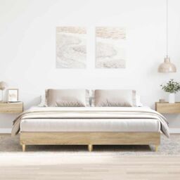 Berkfield Home Bed Frame without Mattress Sonoma Oak 180x200cm Engineered Wood in Brown - Size: Super King - thumbnail 1