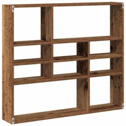 Berkfield Home Wall Shelf Old Wood 90x16x78 cm Engineered Wood in Brown - Size: 90 x 16 x 78 cm - thumbnail 6