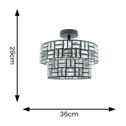 ValueLights Elise Acrylic Jewel Two Tier Ceiling Pendant Light with LED Bulb in Black - thumbnail 5