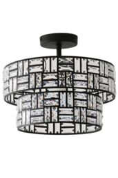 ValueLights Elise Acrylic Jewel Two Tier Ceiling Pendant Light with LED Bulb in Black - thumbnail 6