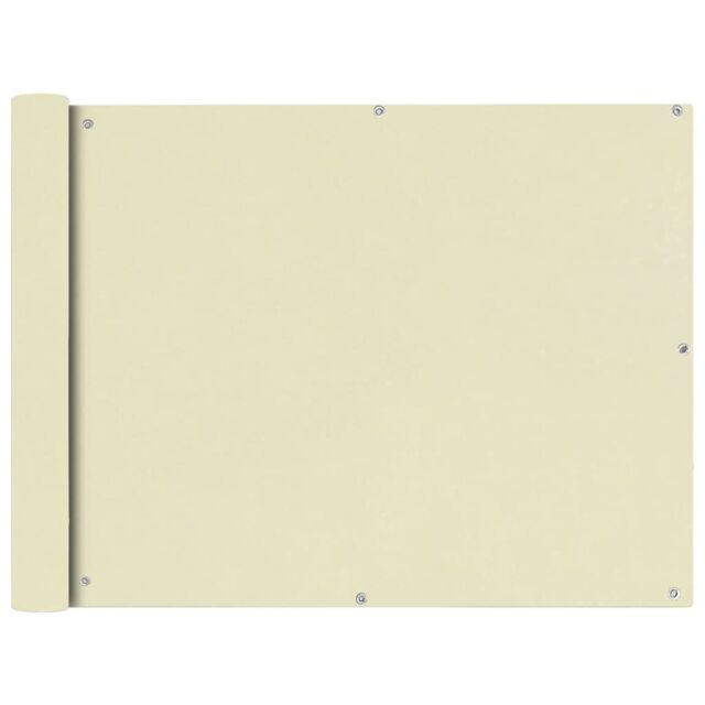 Berkfield Home Balcony Screen Oxford Fabric 90x600 cm Cream in Beige - image 1