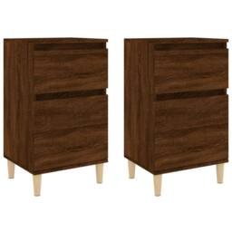 Berkfield Home Bedside Cabinets 2 pcs Brown Oak 40x35x70 cm - Size: 40 x 35 x 70 cm - thumbnail 1