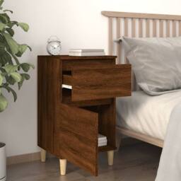 Berkfield Home Bedside Cabinets 2 pcs Brown Oak 40x35x70 cm - Size: 40 x 35 x 70 cm - thumbnail 3