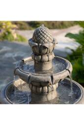 Teamson Home Two-Tier Tradtional Birdbath Outdoor Garden Fountain, Light Grey - thumbnail 4