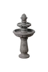 Teamson Home Two-Tier Tradtional Birdbath Outdoor Garden Fountain, Light Grey - thumbnail 6