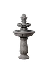 Teamson Home Two-Tier Tradtional Birdbath Outdoor Garden Fountain, Light Grey - thumbnail 5