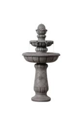 Teamson Home Two-Tier Tradtional Birdbath Outdoor Garden Fountain, Light Grey - thumbnail 1