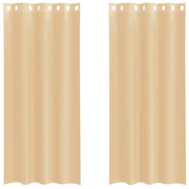 Berkfield Home Voile Curtains with Grommets 2 pcs Sand in Light Sand - image 1