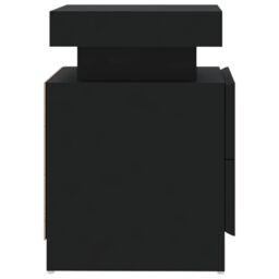 Berkfield Home Bedside Cabinet Black 45x35x52 cm Engineered Wood - Size: 45 x 35 x 52 cm - thumbnail 5