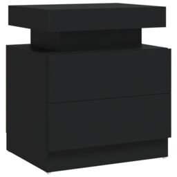 Berkfield Home Bedside Cabinet Black 45x35x52 cm Engineered Wood - Size: 45 x 35 x 52 cm - thumbnail 2