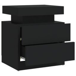 Berkfield Home Bedside Cabinet Black 45x35x52 cm Engineered Wood - Size: 45 x 35 x 52 cm - thumbnail 6