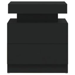 Berkfield Home Bedside Cabinet Black 45x35x52 cm Engineered Wood - Size: 45 x 35 x 52 cm - thumbnail 4