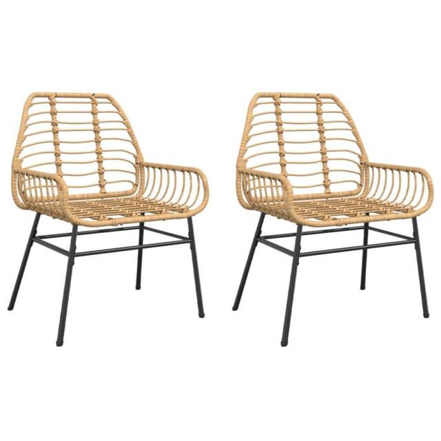 Berkfield Home Garden Chairs 2 pcs Brown Poly Rattan in Light Tan - image 1