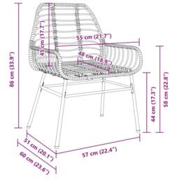 Berkfield Home Garden Chairs 2 pcs Brown Poly Rattan in Light Tan - thumbnail 9
