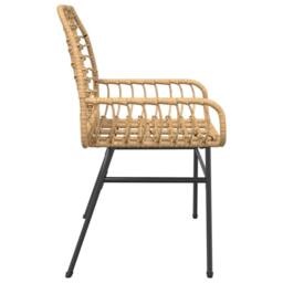 Berkfield Home Garden Chairs 2 pcs Brown Poly Rattan in Light Tan - thumbnail 6