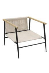Living and Home Linen Armchair with Thick Cushion in White - thumbnail 4