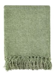New Edge Blinds Camilla Collection Chenille Throw in Green - Size: 150 cm x 200 cm - thumbnail 1
