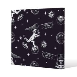 Benjamin Tate Design Astronaut catches a comet (Canvas Print) / 46 x 46 x 4cm in Natural - Size: 46 x 46 x 4 cm - thumbnail 1