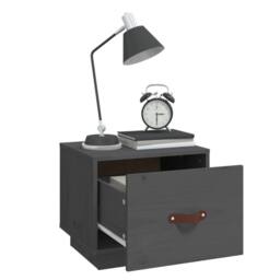 Berkfield Home Beautiful Bedside Cabinet Grey 40x34x35 cm Solid Wood Pine - Size: 40 x 34 x 35 cm - thumbnail 4