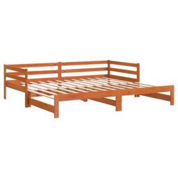 Berkfield Home Daybed with Trundle without Mattress Wax Brown 80x200 cm Solid Wood - thumbnail 3
