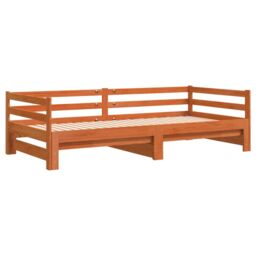Berkfield Home Daybed with Trundle without Mattress Wax Brown 80x200 cm Solid Wood - thumbnail 6