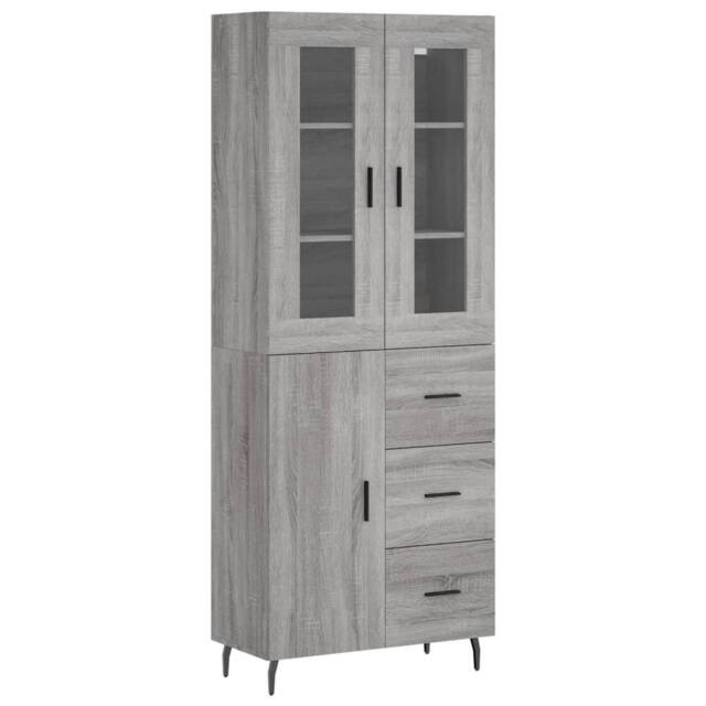 Berkfield Home Highboard Grey Sonoma 69.5x34x180 cm Engineered Wood - image 1