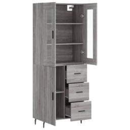 Berkfield Home Highboard Grey Sonoma 69.5x34x180 cm Engineered Wood - thumbnail 4