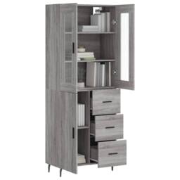 Berkfield Home Highboard Grey Sonoma 69.5x34x180 cm Engineered Wood - thumbnail 3