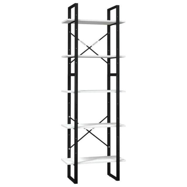 Berkfield Home 5-Tier Book Cabinet White 60x30x175 cm Pinewood - Size: 60 x 30 x 175 cm - image 1