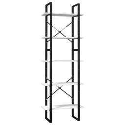 Berkfield Home 5-Tier Book Cabinet White 60x30x175 cm Pinewood - Size: 60 x 30 x 175 cm - thumbnail 1