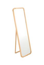 Living and Home 45x155cm Tempered Glass Full-Length Mirror with Stand & Pine Frame in Natural - Size: 45x155 cm - thumbnail 3