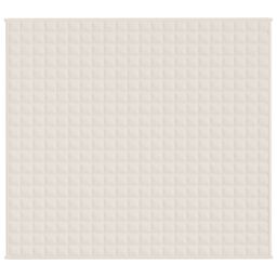 Berkfield Home Weighted Blanket Light Cream 200x220 cm 13 kg Fabric - thumbnail 3