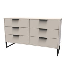 Ready Assembled 2 U Fuji 6 Drawer Wide Chest (Ready Assembled) in Taupe - thumbnail 3