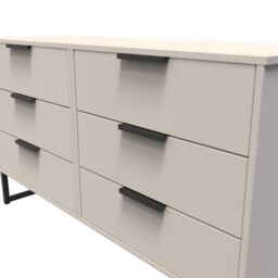 Ready Assembled 2 U Fuji 6 Drawer Wide Chest (Ready Assembled) in Taupe - thumbnail 4