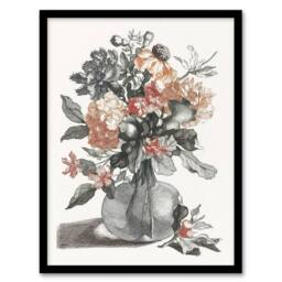 Artery8 Spring Flowers in a Vase Still Life Teyler Framed Wall Art Print in White - Size: A4 - thumbnail 1