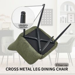 SONARA Modern Set of 2 Dining Chairs with Plush Chenille Fabric in Green - thumbnail 8