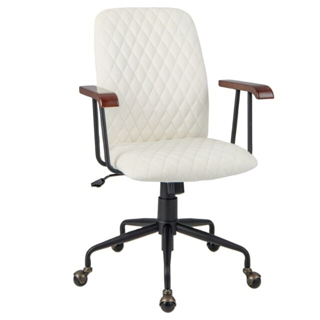 Costway Velvet Leisure Chair Adjustable Swivel Home Office Chair Rolling Computer Chair Beige