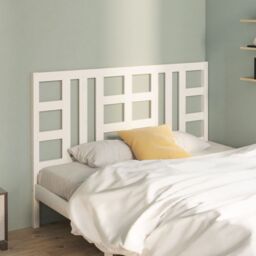 Berkfield Home Bed Headboard White 156x4x100 cm Solid Wood Pine - Size: 156 x 4 x 100 cm - thumbnail 1