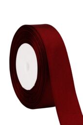 Neel Blue Double Sided Satin Polyester Ribbon Roll, 25mm x 25 Metres in Burgundy - thumbnail 4