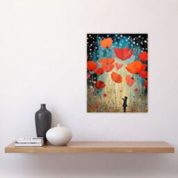 Artery8 Poppy Dreams Oil Painting Kids Bedroom Child In Wildflower Meadow Of Giant Poppies Unframed Wall Art Print Poster Home Decor Premium - thumbnail 4