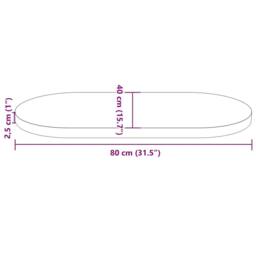 Berkfield Home Table Top 80x40x2.5 cm Solid Wood Pine Oval in Light Oak - thumbnail 8