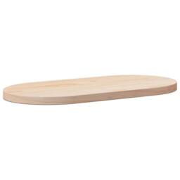 Berkfield Home Table Top 80x40x2.5 cm Solid Wood Pine Oval in Light Oak - thumbnail 2